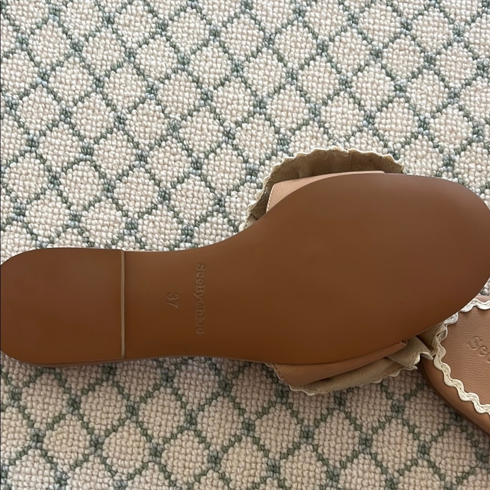 See by Chloé Tan Ruffle Slides - Picture 3 of 4